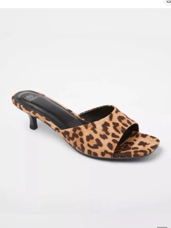 wild fable Shoes - Wild Fable Leopard-Print Small Heel Sandals in Tan and Brown Size 8.5